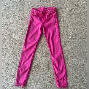 Zara Hot Pink Denim Pants. Size Girls 12. Great Stretch.